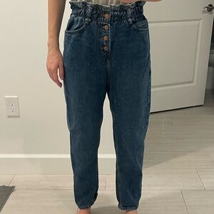 Zara High Waisted Baggy Blue Jeans Size 4